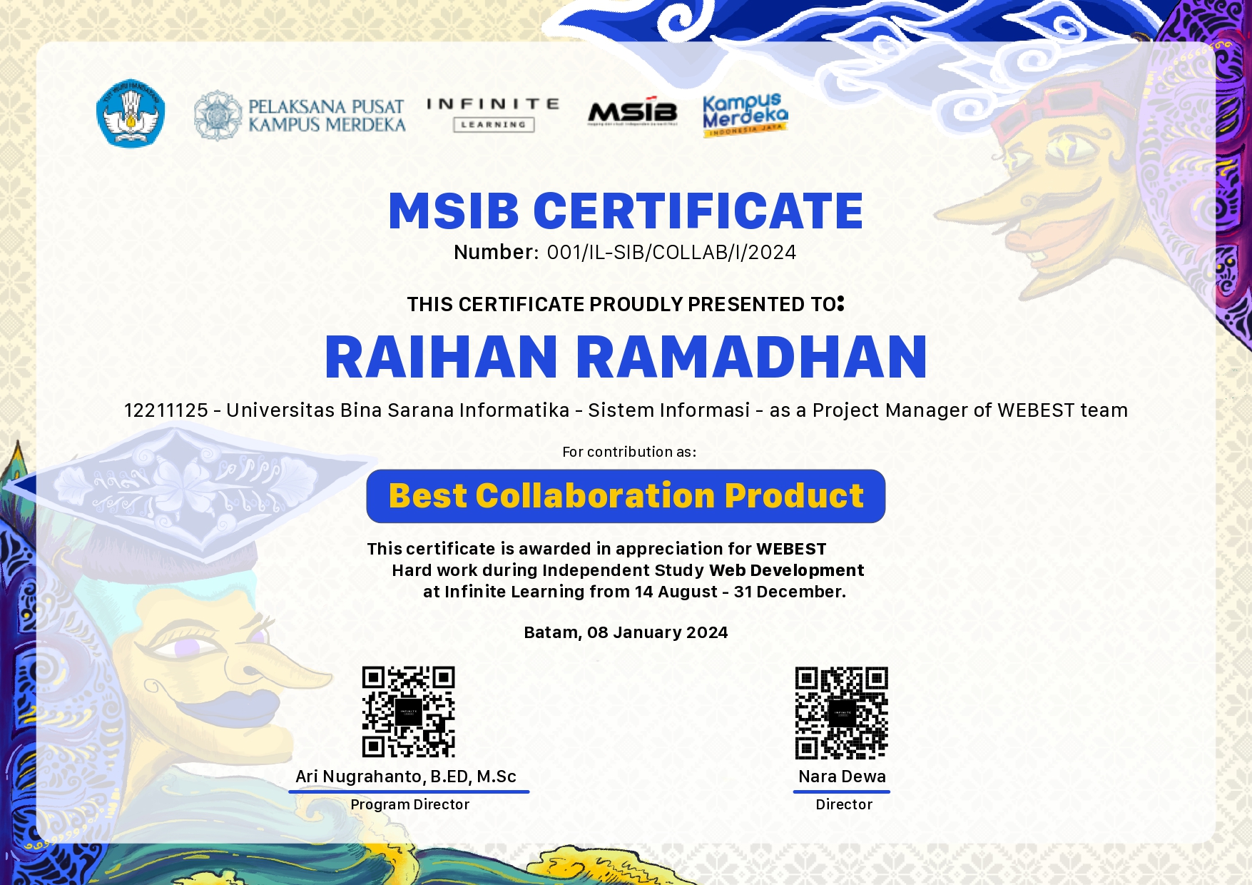 Best Collaboration Product Certificate